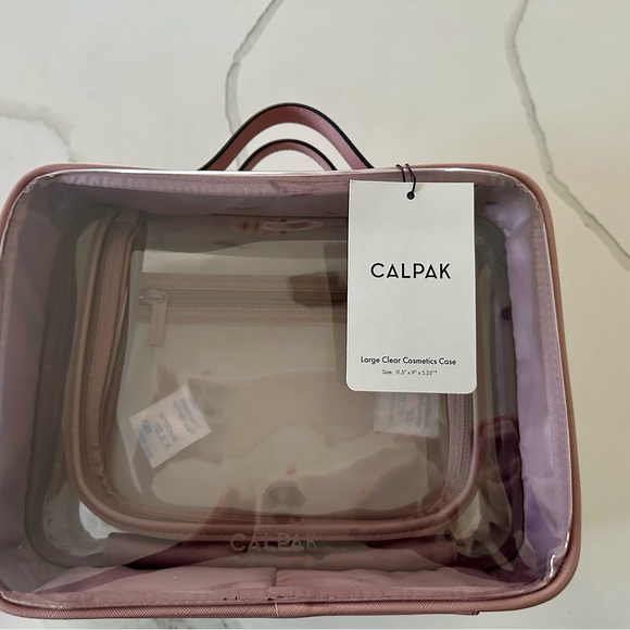 Calpack NWT large clear mauve cosmetic toiletry case bag - Picture 6 of 8